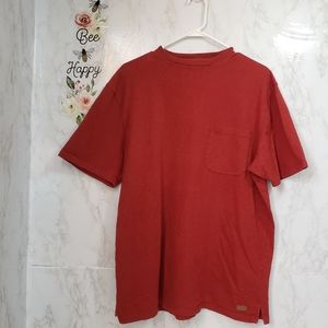 Pendleton Short Sleeve Tee One Pocket Red 100% Cotton Men's Large